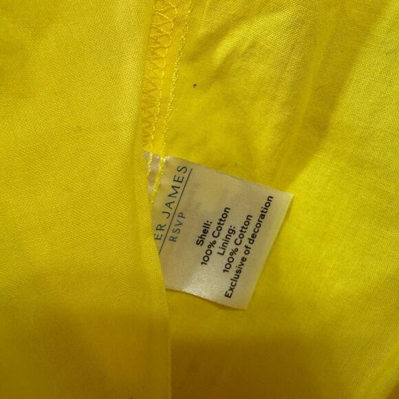 Draper James Top Womens XXL 2X Yellow Eyelet Shortsleeve Cottagecore Blouse - Picture 8 of 9